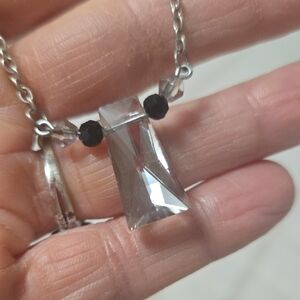 Elegant Smoky Quarts and Black Pendant Necklace